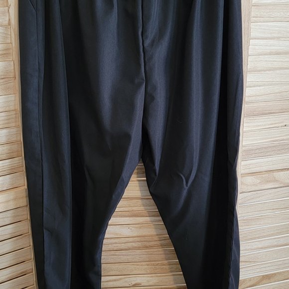 Elegant SHEIN SXY Plus Knot Hem Belted Pants - Black, High Waist, Tapered Fit - Picture 3 of 5